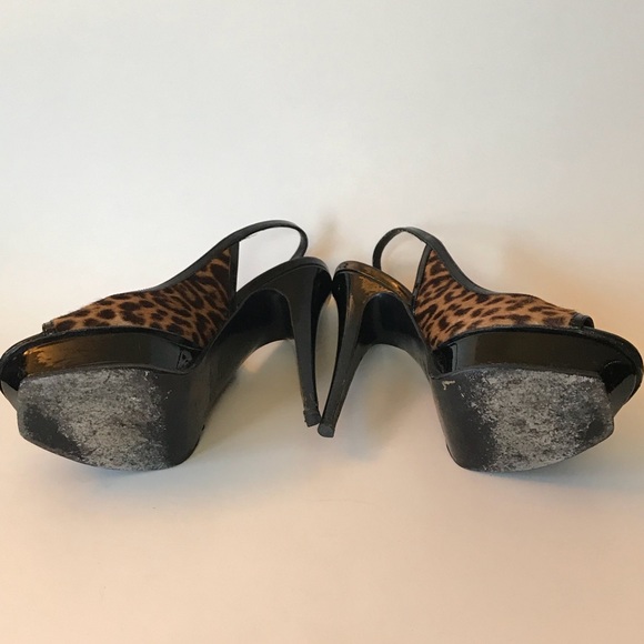 YSL Tribute 105 Slingback Leopard Print Sandals! - Picture 3 of 8